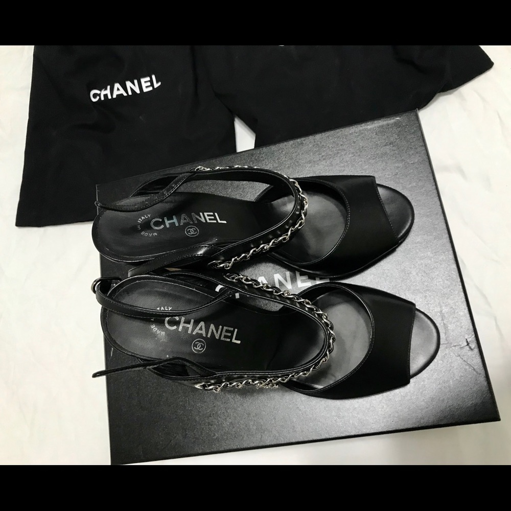 Chanel Lambskin Black Heels - Picture 5 of 8